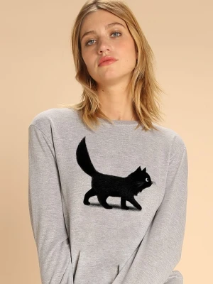WOOOP Bluza "Creeping Cat" w kolorze szarym rozmiar: S