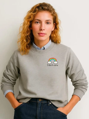 WOOOP Bluza "Dont care" w kolorze szarym rozmiar: S