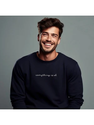 WOOOP Bluza "Everything is okay" w kolorze granatowym rozmiar: XL