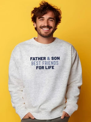 WOOOP Bluza "Father and son best friends for life" w kolorze szarym rozmiar: XL