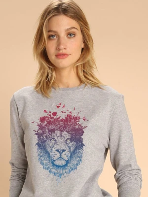 WOOOP Bluza "Floral Lion" w kolorze szarym rozmiar: M