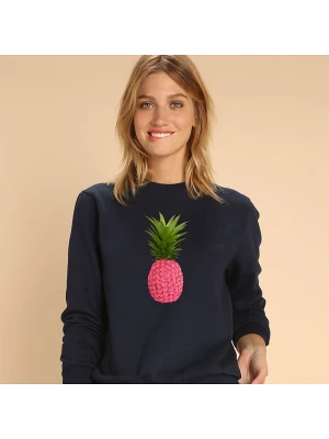 WOOOP Bluza "Floral pineapple" w kolorze granatowym rozmiar: L
