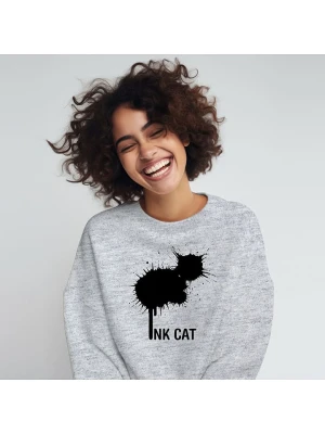 WOOOP Bluza "Ink cat" w kolorze szarym rozmiar: XS