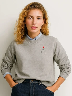 WOOOP Bluza "K Love Cur" w kolorze szarym rozmiar: M