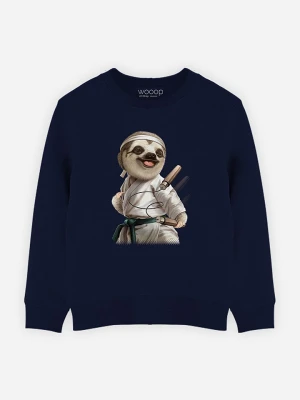 WOOOP Bluza "Karate sloth" w kolorze granatowym rozmiar: 140