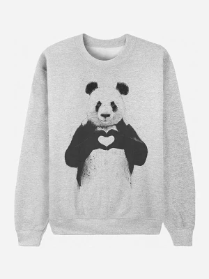 WOOOP Bluza "Love Panda" w kolorze szarym rozmiar: M
