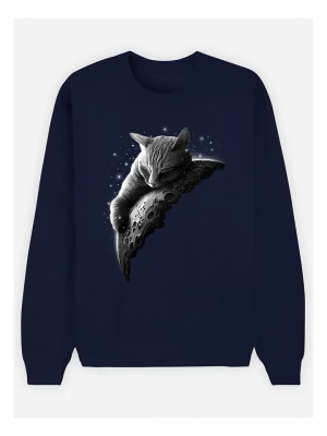 WOOOP Bluza "Moon Cat" w kolorze granatowym rozmiar: L