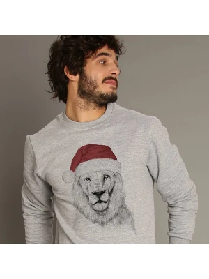 WOOOP Bluza "Santa Lion" w kolorze szarym rozmiar: M