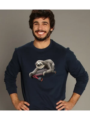 WOOOP Bluza "Skateboard Sloth" w kolorze granatowym rozmiar: L