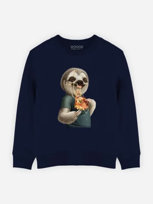 WOOOP Bluza "Sloth eat pizza" w kolorze granatowym rozmiar: 152