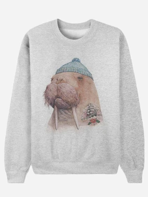 WOOOP Bluza "Tattooed Walrus" w kolorze szarym rozmiar: XS