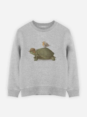 WOOOP Bluza "Turtle And Bird" w kolorze szarym rozmiar: 140