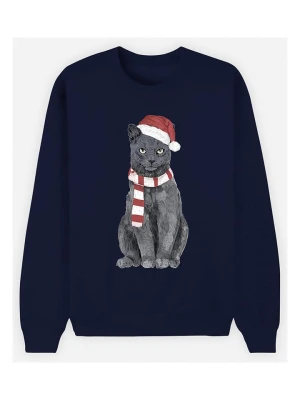 WOOOP Bluza "Xmas Cat" w kolorze granatowym rozmiar: L
