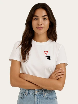 WOOOP Koszulka "Banksy Love Rat" w kolorze białym rozmiar: XL