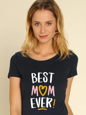 WOOOP Koszulka "Best Mom Ever" w kolorze granatowym rozmiar: M