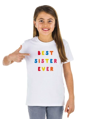 WOOOP Koszulka "Best Sister Ever" w kolorze białym rozmiar: 128