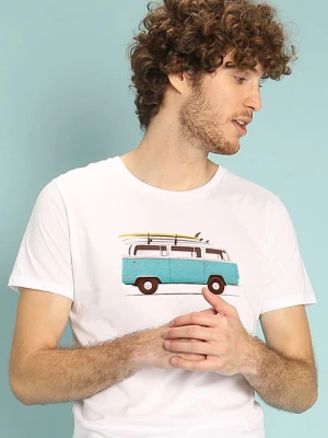 WOOOP Koszulka "Blue Van" w kolorze białym rozmiar: L