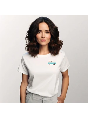 WOOOP Koszulka "Blue van" w kolorze białym rozmiar: XXL