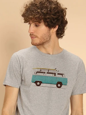 WOOOP Koszulka "Blue Van" w kolorze szarym rozmiar: M
