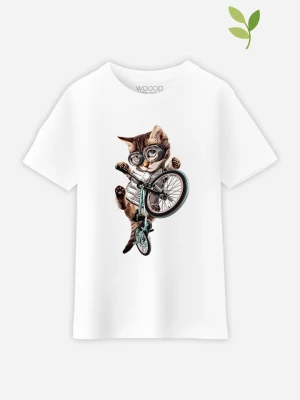 WOOOP Koszulka "BMX Cat" w kolorze białym rozmiar: 140
