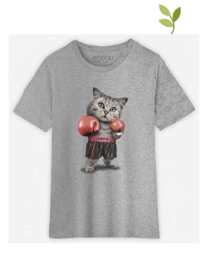 WOOOP Koszulka "Boxing cat" w kolorze szarym rozmiar: 128