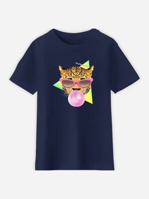 WOOOP Koszulka "Bubble gum leo" w kolorze granatowym rozmiar: 128