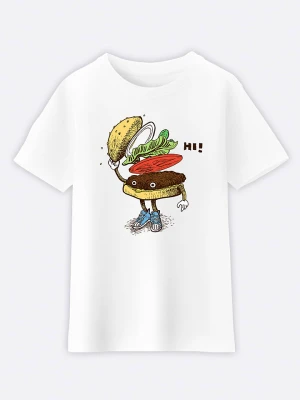 WOOOP Koszulka "Burger Greeting" w kolorze białym rozmiar: 116