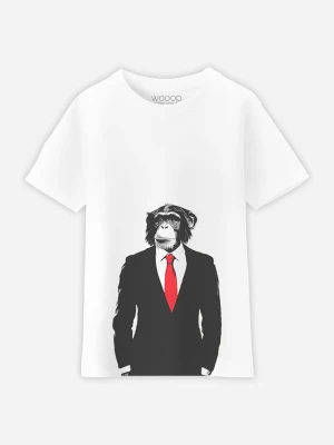 WOOOP Koszulka "Business Monkey" w kolorze białym rozmiar: 116