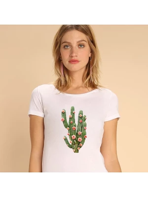 WOOOP Koszulka "Cactus and roses" w kolorze białym rozmiar: XL
