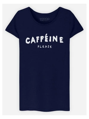 WOOOP Koszulka "Caffeine Please" w kolorze granatowym rozmiar: M