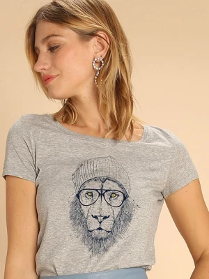 WOOOP Koszulka "Cool Lion" w kolorze szarym rozmiar: L