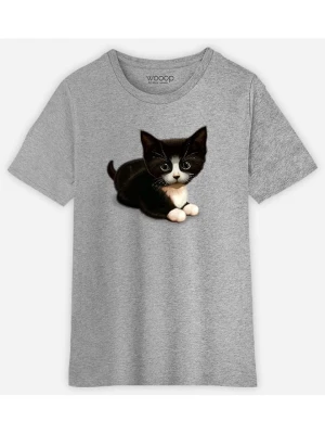 WOOOP Koszulka "Cute Cat" w kolorze szarym rozmiar: 128