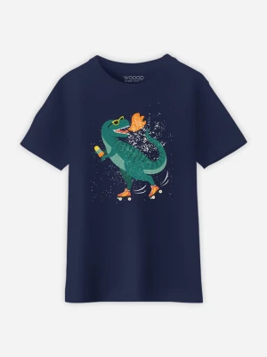 WOOOP Koszulka "Dino Rollers" w kolorze granatowym rozmiar: 152