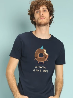 WOOOP Koszulka "Donut Give Up" w kolorze granatowym rozmiar: M