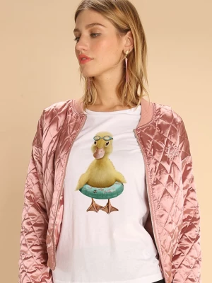WOOOP Koszulka "Duck Bouee" w kolorze białym rozmiar: S