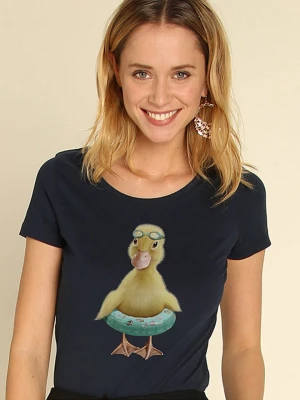 WOOOP Koszulka "Duck Bouee" w kolorze granatowym rozmiar: M