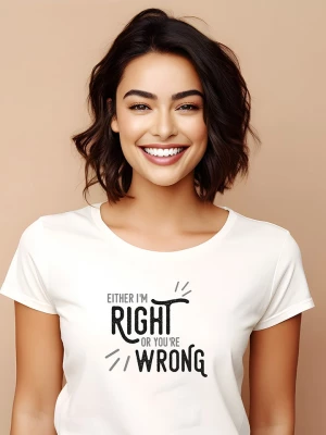 WOOOP Koszulka "Either I'm right or you're wrong" w kolorze białym rozmiar: XL