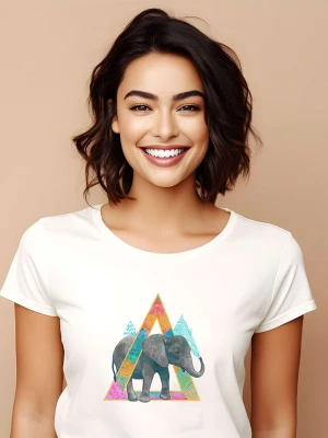 WOOOP Koszulka "Elephant" w kolorze białym rozmiar: M