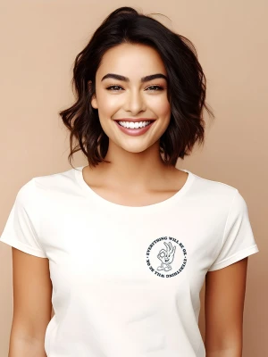 WOOOP Koszulka "Everything will be ok" w kolorze białym rozmiar: L