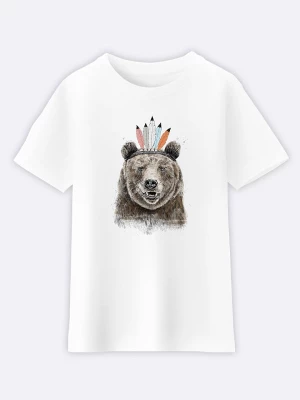 WOOOP Koszulka "Festival Bear" w kolorze białym rozmiar: 140