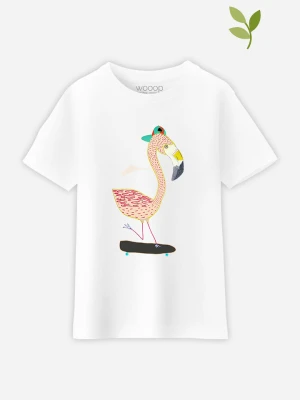 WOOOP Koszulka "Flamingo Skater" w kolorze białym rozmiar: 128