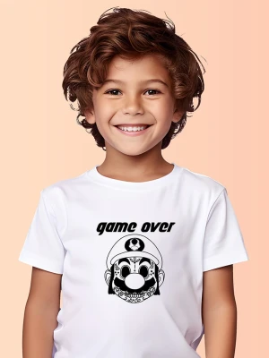 WOOOP Koszulka "Game over Mario" w kolorze białym rozmiar: 140