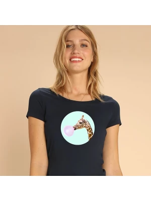 WOOOP Koszulka "Giraffe" w kolorze granatowym rozmiar: L