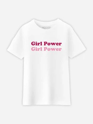 WOOOP Koszulka "Girl Power" w kolorze białym rozmiar: 152