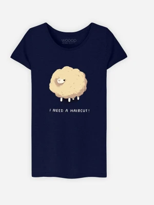 WOOOP Koszulka "Haircut Sheep" w kolorze granatowym rozmiar: L