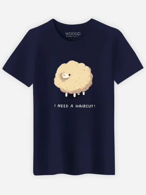 WOOOP Koszulka "Haircut Sheep" w kolorze granatowym rozmiar: M