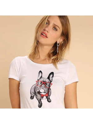 WOOOP Koszulka "Happy Dog" w kolorze białym rozmiar: XXL