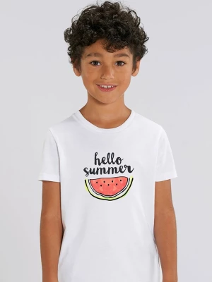 WOOOP Koszulka "Hello Summer" w kolorze białym rozmiar: 140