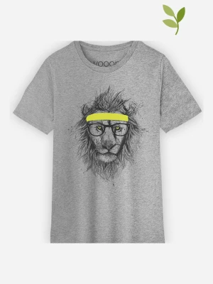 WOOOP Koszulka "Hipster lion" w kolorze szarym rozmiar: 104