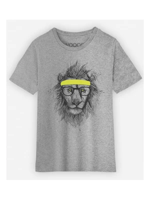 WOOOP Koszulka "Hipster lion" w kolorze szarym rozmiar: 92